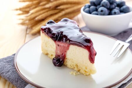 Delicious blueberry cheesecakeの写真素材