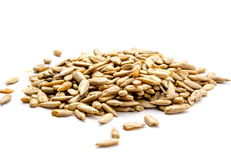 Sunflower Seeds Isolated on White Backgroundの写真素材