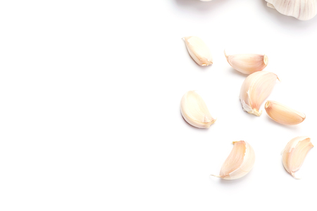 Garlic on a white backgroundの写真素材