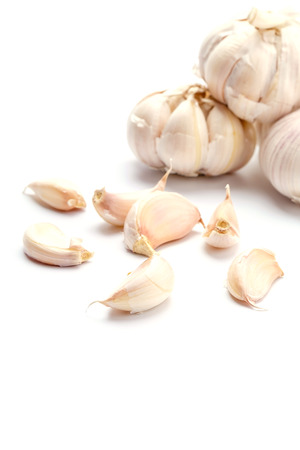 Garlic on a white backgroundの写真素材