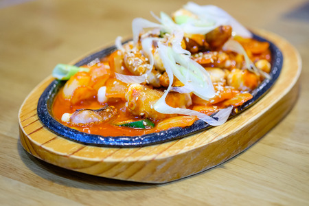 Stir fried squid spicy-(Korean food)の写真素材