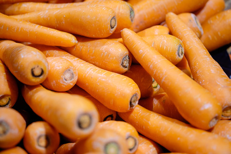 Pile of carrots in maketの写真素材