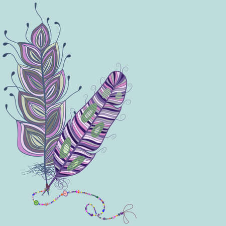 Feathers whit beads.のイラスト素材