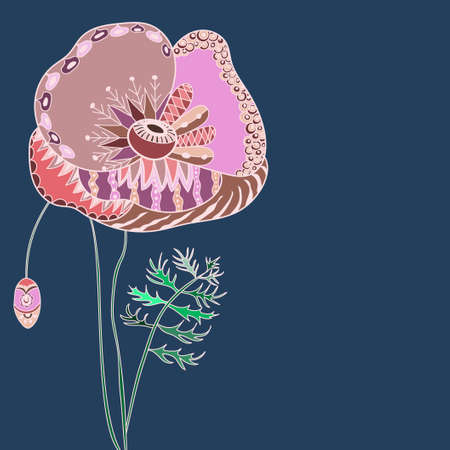 Pink Poppy.のイラスト素材