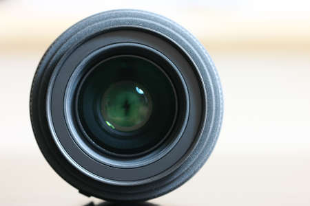 close-up of lens with the focus on exterior ringの写真素材