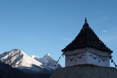 Stupa with Buddha Eyes, Himalayas, Nepalの写真素材