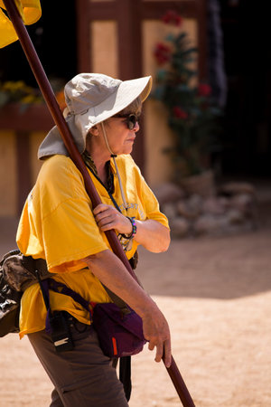 One of many women dressed in period costume at the Renaissance festival in the Phoenix area. Each...