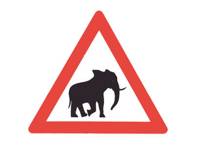 elephant crossing signの写真素材