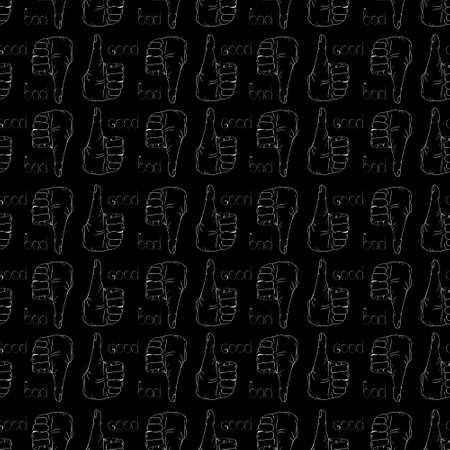 Hand gestures pattern on black backgroundのイラスト素材