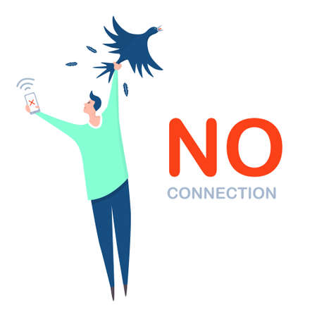 Man trying to connect to wifiのイラスト素材