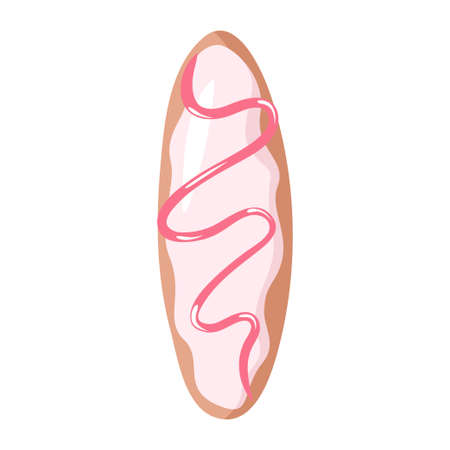 Letter of the donut alphabet on the white backgroundのイラスト素材