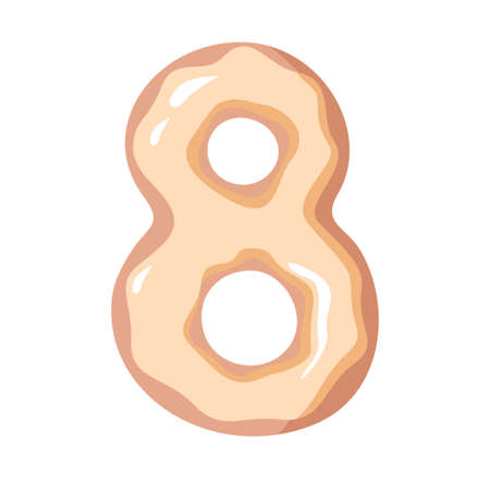Letter of the donut alphabet on the white backgroundのイラスト素材