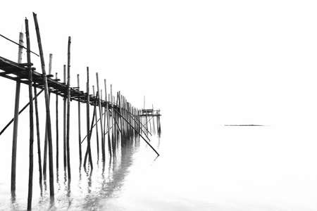 Fisherman jetty in black and whiteの写真素材