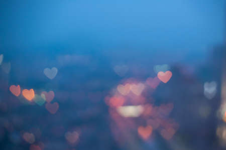 Blur image with love bokeh of Kuala Lumpur cityの写真素材
