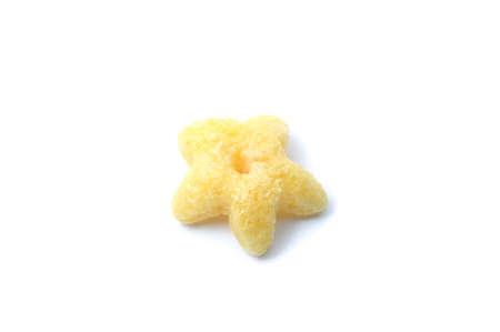 Star shape cereal on white backgroundの写真素材