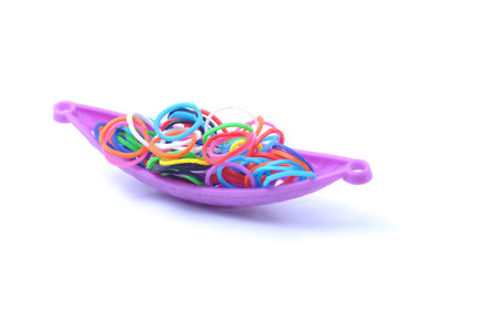 Colorful Rubber band on white background
