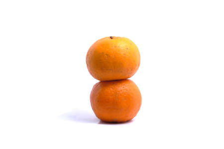 Mandarin orange isolated on white backgroundの写真素材