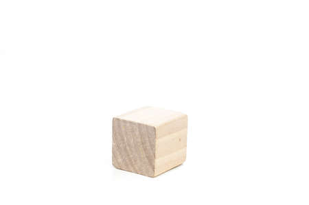 Wooden blocks,building construction bricks over white backgroundの写真素材