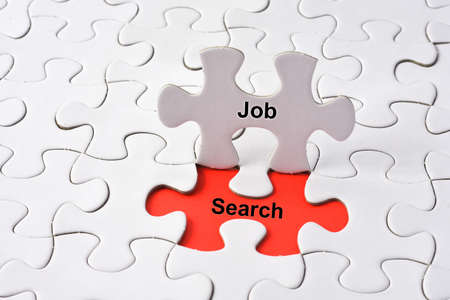 JOB search concept on puzzleの写真素材
