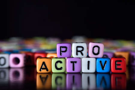 Pro active on colorful diceの写真素材