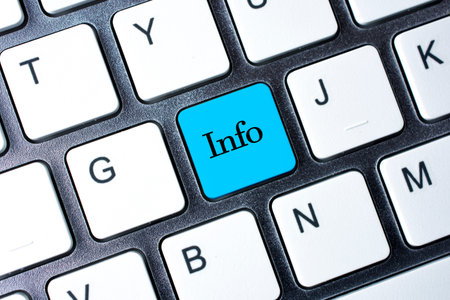 Info button on white computer keyboardの写真素材