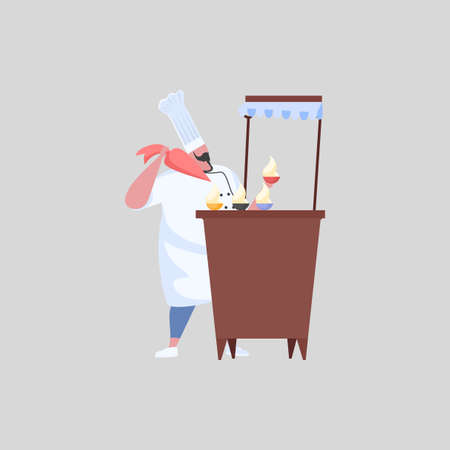 Activities man chef in uniform. Professional restaurant worker.のイラスト素材