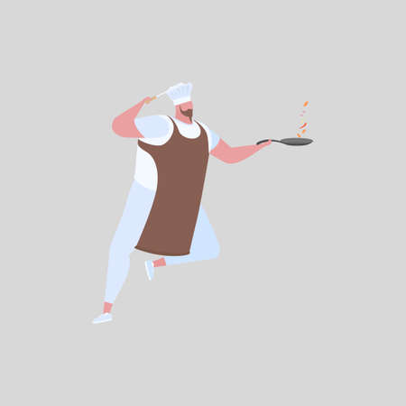 Activities man chef in uniform. Professional restaurant worker.のイラスト素材