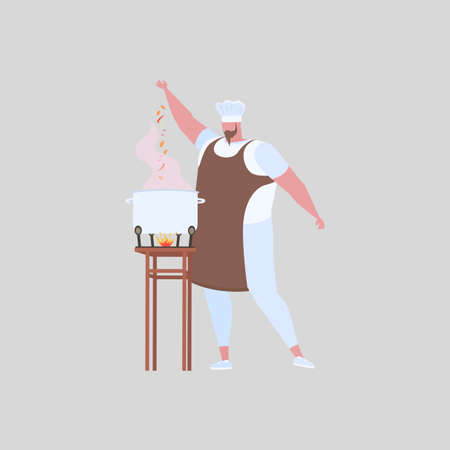 Activities man chef in uniform. Professional restaurant worker.のイラスト素材