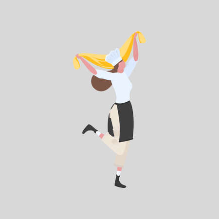 Activities woman chef in uniform. Professional restaurant worker.のイラスト素材