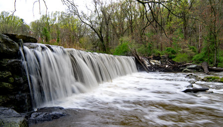 Waterfall at Ridley Creek State Park with time lapse