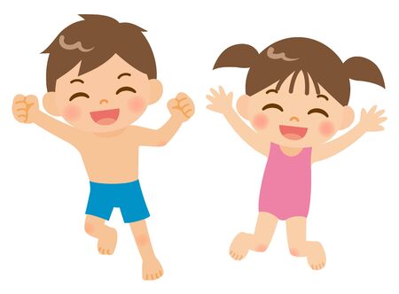 Kids swimwearのイラスト素材