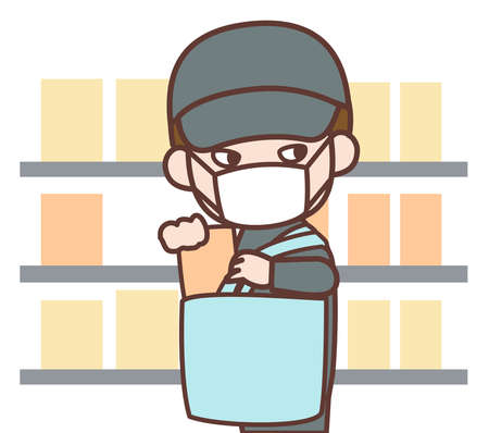 a man who sells goodsのイラスト素材