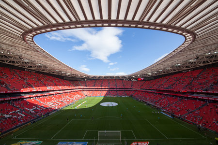 Football stadium of the city of Bilbao in Spain, Known under the name of San Mames. San Mames football stadiumのeditorial素材