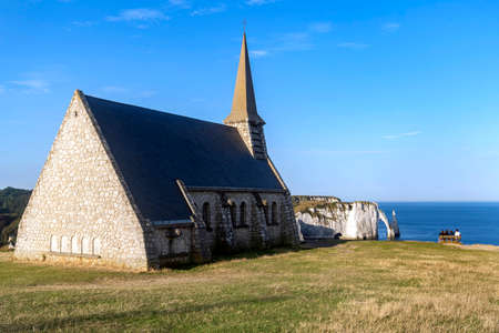 Cliffs of Etretat, Normandy, north of France, Europe.の写真素材