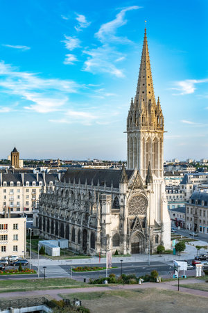 Church of San Pedro in Caen seen from the Castle of Caen