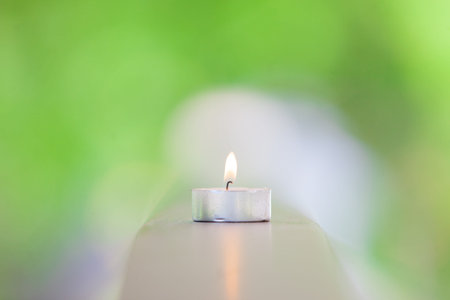 Candlelight with nature light background.の写真素材