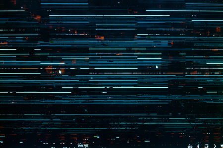 LED moniter, Displaying distorted images of digital, abstract texture backgroundの写真素材