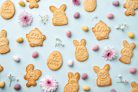 Easter bunny shaped sugar cookies