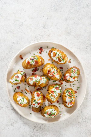 baked potato stuffed with cheese, bacon and sour cream