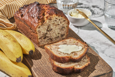 Homemade Banana Nut Breadの写真素材