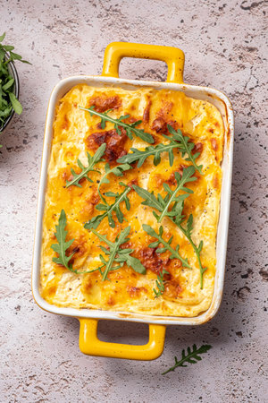 potato casserole with cream, gratin dauphinoisの写真素材