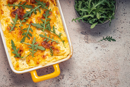 potato casserole with cream, gratin dauphinoisの写真素材