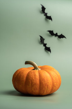 Orange halloween pumpkins, holiday decorationの写真素材