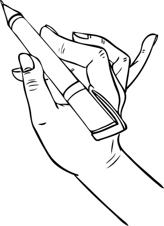 hand writing penのイラスト素材