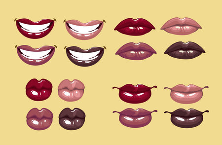 Glamorous glossy shining female lips.のイラスト素材