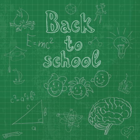 Back to school board doodles backgroundのイラスト素材