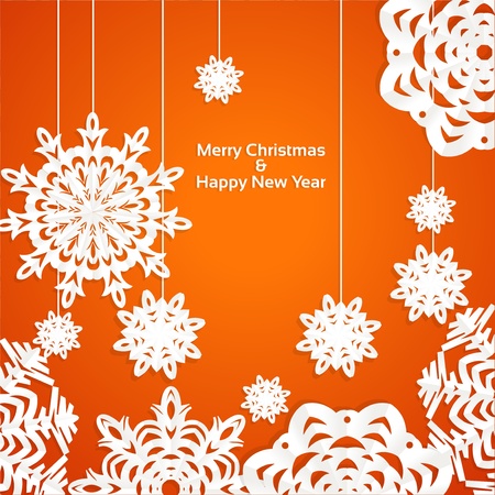 Applique snowflake Christmas bannerのイラスト素材