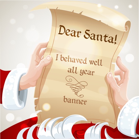 Dear Santa I behaved well bannerのイラスト素材