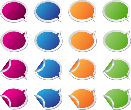 colored stickers speech bubbles elements for design のイラスト素材