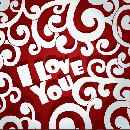 Valentine card on red backgroundのイラスト素材